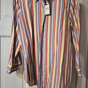Multicolor Striped Women's Shirt Size M